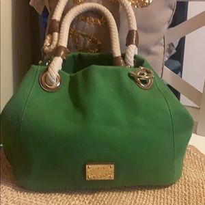Michael Kors beautiful Olive green canvas bag